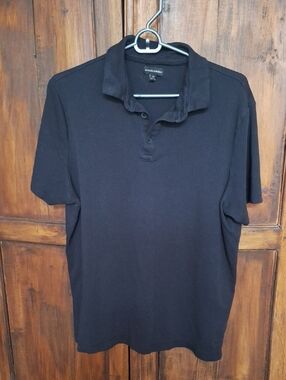 Banana Republic Men’s Black Polo Shirt with Classic Collar